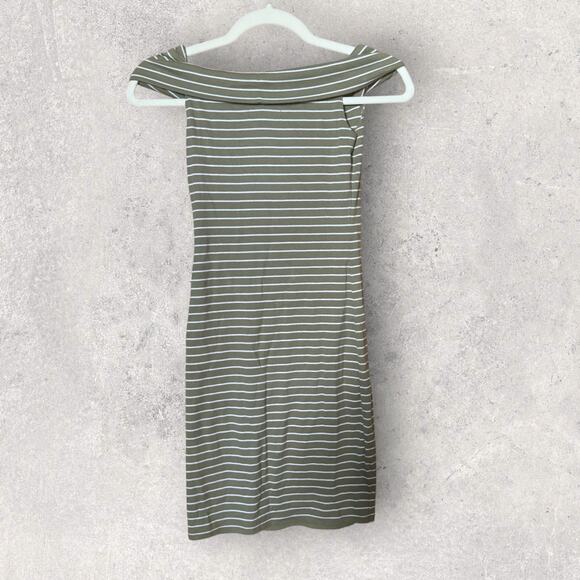 Abercrombie & Fitch Off Shoulder Striped Bodycon Dress - Picture 1 of 4